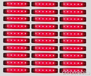 50 Pièce Rouge 24V 6 LED Côté Arrière Marqueur Clignotants Lampe Camion Remorque - Imagen 1 de 1