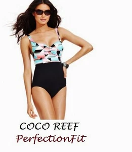 COCO REEF HALTER MAILLOT SWIMWEAR UPLIFTER BRA NEW FITS SIZE S/XL RETAIL$106 - Picture 1 of 7