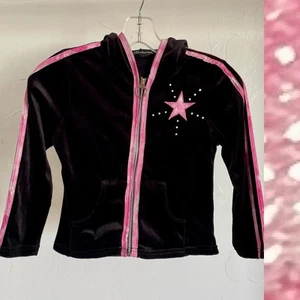 No Boundaries VINTAGE Y2K Girls VELOUR Star Rhinestone HOODIE JACKET S/M - Picture 1 of 9