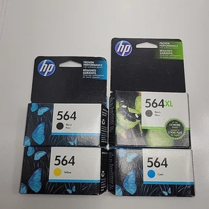 HP 564 564XL Tintenpatronen Schwarz Gelb Cyan XL SCHWARZ 4 Patronen alle Ablaufdatum 2015 - Bild 1 von 2