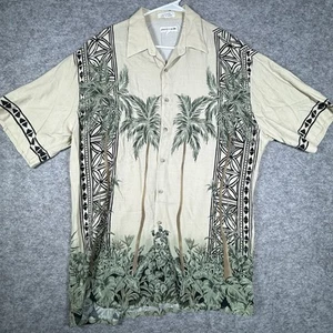 Pierre Cardin Hawaiihemd Herren Größe Large Viskose Palmen Knopfleiste - Bild 1 von 13