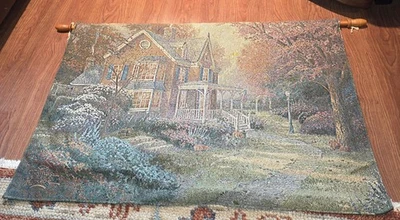 Tapeçaria musical iluminada Thomas Kinkade 36x26 outono vitoriano LEIA - Imagem 1 de 4