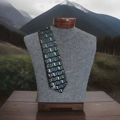 Corbata para hombre Don Loper Beverly Hills 57" x 4" ondulada colores psicodélicos Foto 1 de 4