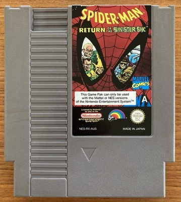 NES ~ SPIDER-MAN RETURN of the SINISTER SIX Nintendo NES-RX~AUS Cart Only Pal A - Image 1 of 4
