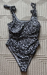 Damen Leopardenmuster verstellbare Krawatte Einteiler Badeanzug Größe 4XL - Bild 1 von 5