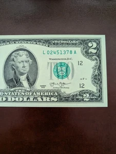 2013 $2 Two Dollar Bill Federal Reserve Note San Francisco Crisp Uncirculated - Picture 1 of 5