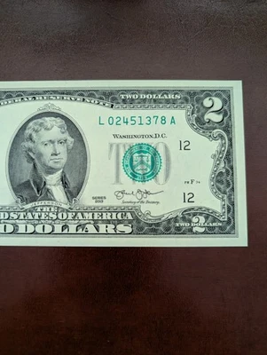 2013 $2 Two Dollar Bill Federal Reserve Note San Francisco Crisp Uncirculated - Image 1 of 4
