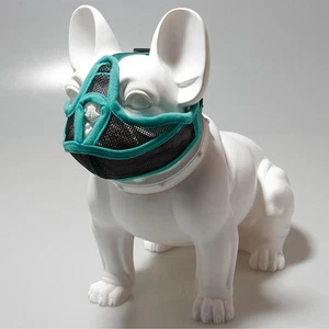 Pet dog mask short nose breed dog French bulldog anti bite mouth cover NEW - Picture 1 of 16