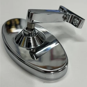 Oval Chrome Rearview Mirror (5 3/16" x 2 9/16") for Hot Rods and Street Rods - Picture 1 of 3