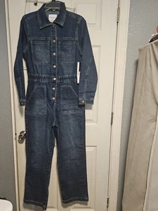 Womens Celebrity Pink Denim Jumpsuit, Size M, Brand New - Picture 1 of 11