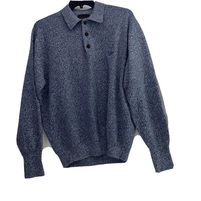Peter Scott Loch Lemond Wolle Angora Pullover meliert blau Größe 44 Large - Bild 1 von 4