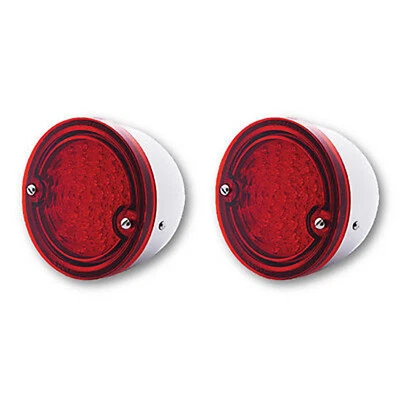 Lente de lámpara de luz trasera LED roja para camioneta Chevy 60-66 con par de carcasas de acero inoxidable Foto 1 de 2