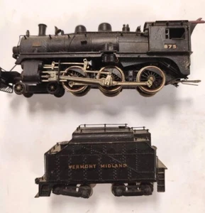 Messing Vermont Midland 875 HO Spur 4-6-0 Dampflok und Tender - Bild 1 von 3
