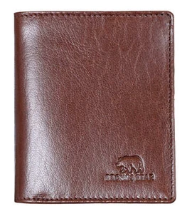 Brown Bear Smart Wallet Geldbörse Echtleder RFID Hochformat Braun kompakt - Bild 1 von 6