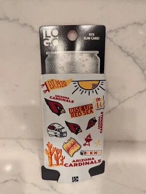 Arizona Cardinals NFL Football Slim Can Koozie cooler hugger Doodles - Image 1 of 2