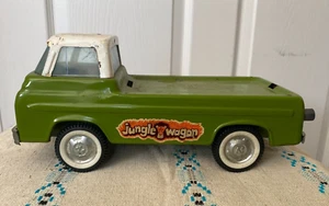 VINTAGE 1960'S Green NYLINT Ford JUNGLE WAGON Green Pressed Steel Truck - Picture 1 of 9