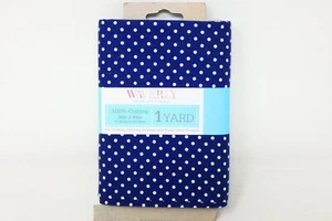 Waverly Inspirations Medium Dot Ink Navy 1 iarda tessuto pretagliato 100% cotone NUOVO - Foto 1 di 4