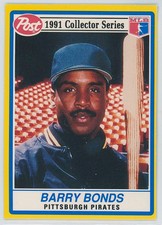 1991 Post Cereal - BARRY BONDS #21 - Pittsburgh Pirates