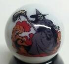 Very Nice Wicked Witch Wizard of Oz Collectible Glass 1" Logo Marble w/ Stand