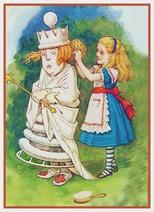 Tenniel's White Queen Alice in Wonderland Counted Cross Stitch Chart Pattern - Picture 1 of 10