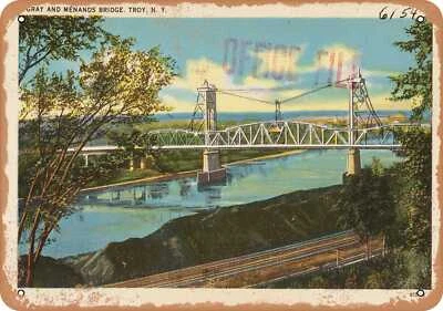 METAL SIGN - New York Postcard - Gray and Menands Bridge, Troy, N. Y. 1 - Image 1 of 2