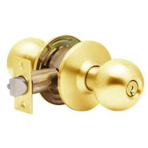 DEXTER Grade 2 Entry/Office Cylindrical Lock, Non-Clutching, Ball Knob, 3" Rose - Picture 1 of 1