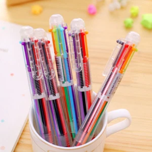 6in1 Color Ballpoint Pen Multi-color Ball Point Pens For School Office Supply US - Picture 1 of 12