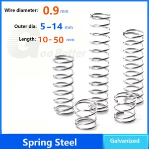 Druckfeder Spiralfeder Federn Rückstellfedern Stahlfedern Verzinkt Draht 0.9mm - Picture 1 of 13