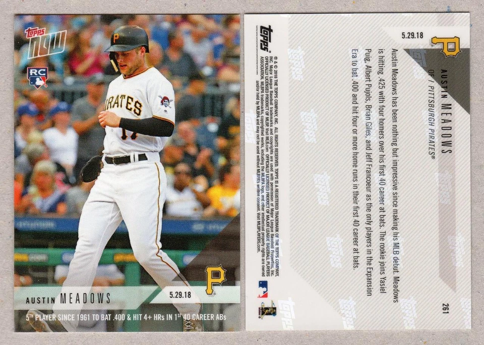 2018 Topps NOW #261 AUSTIN MEADOWS - Pittsburgh Pirates - 1st 40 ABs - 794 Made - Image 1 of 1