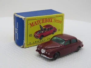 Vintage 1962 Lesney Matchbox #65 Jaguar 3.8 Sedan 3.4 Litre Saloon w/Orig. Box - Picture 1 of 11
