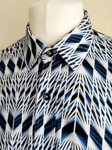 1 Like No Other Limited Edition Weiß Blau 2XL Herren Psychedelic Design Hemd - Bild 1 von 12