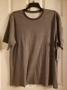 Geoffrey Beene Men's Gray Geometric Striped 100% Cotton SS T-Shirt Size XL NWT - Picture 1 of 4
