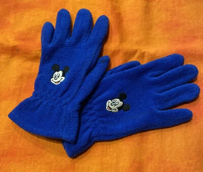 复古 4/6X 沃尔特迪斯尼世界米老鼠冬季羊毛手套蓝色 — 第 1/4 张图片