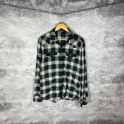 Men’s Replay Plaid Shirt Long Sleeve Multicolor Cotton Size L - Imagem 1 de 4