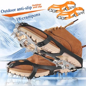 18 denti ramponi arrampicata outdoor inverno passeggio pesca ghiaccio scarpe neve antiscivolo - Foto 1 di 12