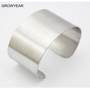 Braccialetti Braccialetti Ampio Opaco - Bracciale Bracciale Acciaio Inox Colore Argento Gioielli - Foto 1 di 12