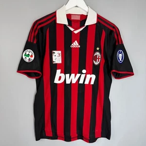 AC MILAN ITALY 2009 2010 HOME SHIRT JERSEY #32 BECKHAM SIZE S MALDINI LAST GAME - Picture 1 of 9