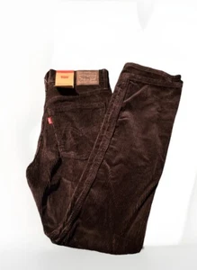 NWT Levi's Men's Black Corduroy Pants Flat Front Straight Leg Cotton Size 27x30 - Picture 1 of 11