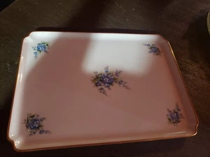 Vintage LIMOGES FRANCE Chamart Exclusivite Dresser Tray Blue Forget Me Nots! - Picture 1 of 3