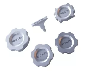 15-23 Ford Mustang EcoBoost & 18-23 Mustang GT SHELBY Logo Billet Engine Cap Set - Bild 1 von 4