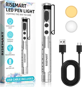 Pen Light for Nurse, Rechargeable LED Medical Penlight, Wa/Cool White & Stepless - Picture 1 of 12