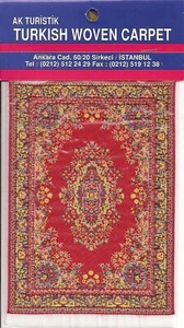 Miniature Turkish Woven Carpet, Pipe Felt - Red Yellow - Picture 1 of 1