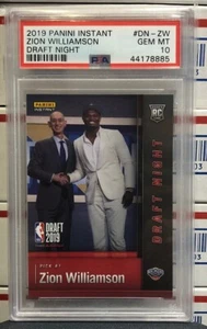 PANINI PRIZM 2019 INSTANT DRAFT NIGHT ZION WILLIAMSON ROOKIE RC PSA 10 GEM MINT - Foto 1 di 2