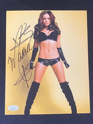 Foto firmada automáticamente por Maria Kanellis WWE Diva Impact Wrestling Playboy 8x10 certificado de autenticidad JSA Foto 1 de 4