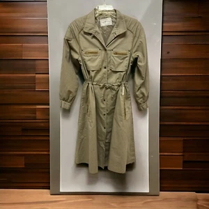 VINTAGE SERGIO VALENTE SNAP UP ORANGE KHAKI TRENCH SPY DOWNTOWN TRENCH RETRO MANTEL SM - Bild 1 von 14