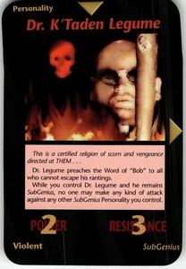 Carte Dr. K'Taden Legume SubGenius dans son emballage Illuminati neuf jeu de commande de mots - Photo 1/3