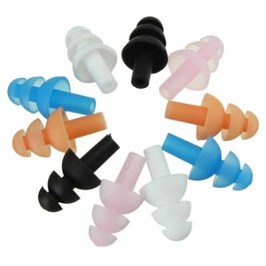 10 Pairs of Reusable Soft Silicone Earplugs Swimming Sleeping Noise Reduction - Imagen 1 de 2
