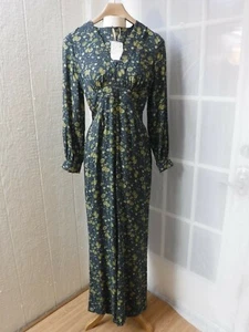 Free People Midnight Combo Floral Dark Green Long/S Jumpsuit Women 0 ~NWT~ $168 - Picture 1 of 12