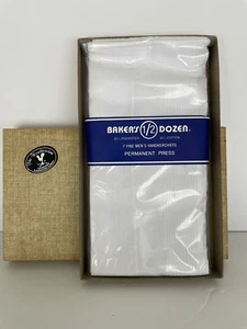 Vintage Men’s White Handkerchiefs 1/2 Dozen Sealed in Original Box Unisex Hanky - Picture 1 of 6
