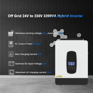 Inverter solare ibrido 3200 W 24 V off-grid controller di carica 80 A MPPT DC55-450 V - Foto 1 di 9